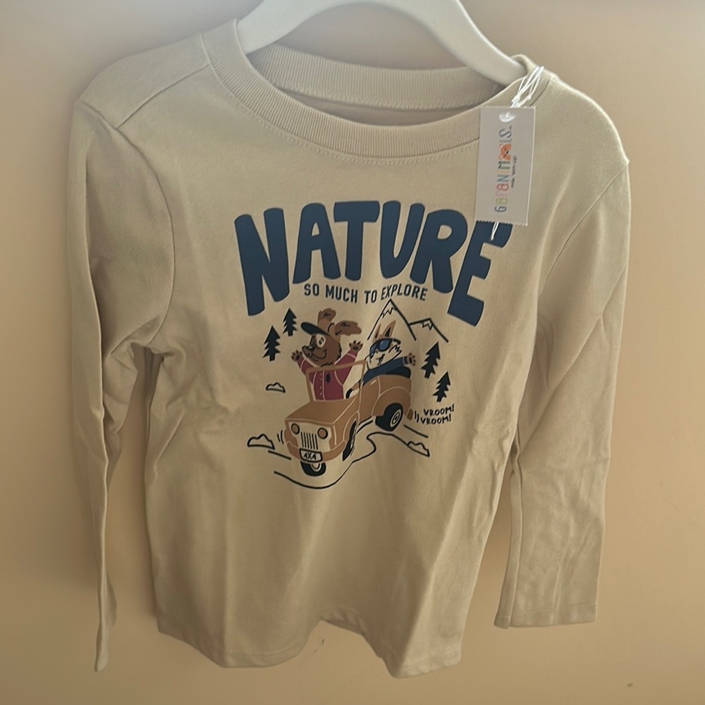 Garanimals Tan and Blue Long Sleeve Tee